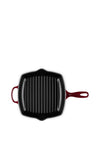 Le Creuset Signature Square Skillet Grill Pan, Garnet