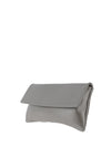 Le Babe Metallic Suede Clutch Bag, Silver