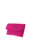 Le Babe Suede Clutch Bag, Magenta