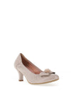 Le Babe Cluster Bow Low Heel Court Shoes, Stone