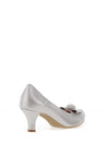 Le Babe Cluster Bow Low Heel Court Shoes, Silver