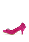 Le Babe Cluster Bow Low Heel Court Shoes, Magenta