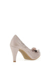 Le Babe Metallic Cluster Bow Shimmer Heeled Shoes, Pearl