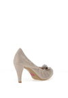 Le Babe Metallic Cluster Bow Heeled Shoes, Beige