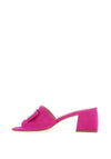 Le Babe Diamante Buckle Heeled Mules, Magenta