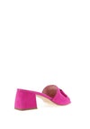 Le Babe Diamante Buckle Heeled Mules, Magenta