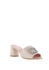 Le Babe Diamante Brooch Heeled Mules, Champagne