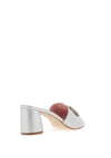 Le Babe Diamante Brooch Heeled Mules, Silver