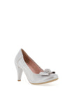 Le Babe Metallic Cluster Bow Heeled Shoes, Grey