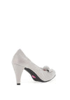 Le Babe Metallic Cluster Bow Shimmer Heeled Shoes, Grey