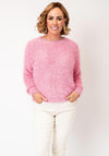 Le Comte Shaggy Crew Neck Sweater, Pink
