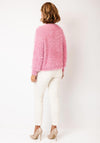 Le Comte Shaggy Crew Neck Sweater, Pink