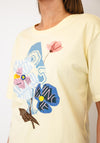 Le Comte Floral Graphic with Magazine Print T-Shirt, Yellow