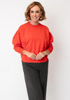 Le Comte Ribbed Round Neck Knitted Jumper, Orange