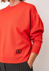 Le Comte Ribbed Round Neck Knitted Jumper, Orange