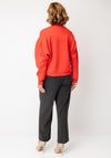 Le Comte Ribbed Round Neck Knitted Jumper, Orange