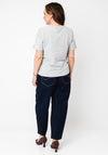 Le Comte Graphic Print with Rhinestone Detail T-Shirt, Grey Multi