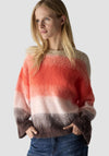 Le Comte Fluffy Knit Colour Block Jumper, Orange