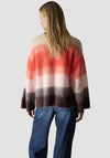 Le Comte Fluffy Knit Colour Block Jumper, Orange
