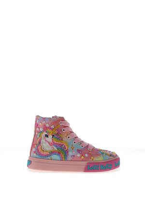 Lelli Kelly Girls Unicorn Rainbow Canvas Hi Top Trainer, Multi