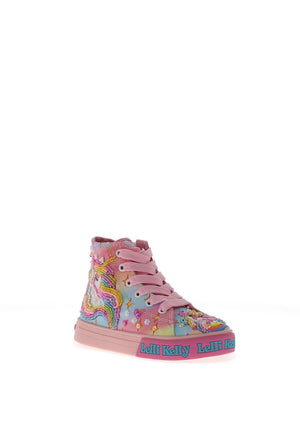Lelli Kelly Girls Unicorn Rainbow Canvas Hi Top Trainer, Multi