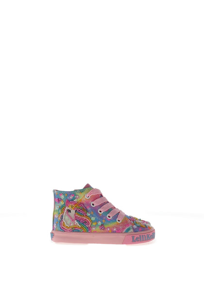 Lelli Kelly Toddler Unicorn Rainbow Canvas Hi Top Trainer, Multi
