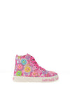 Lelli Kelly Girl Eloise Hi Top Floral Trainer, Pink Multi