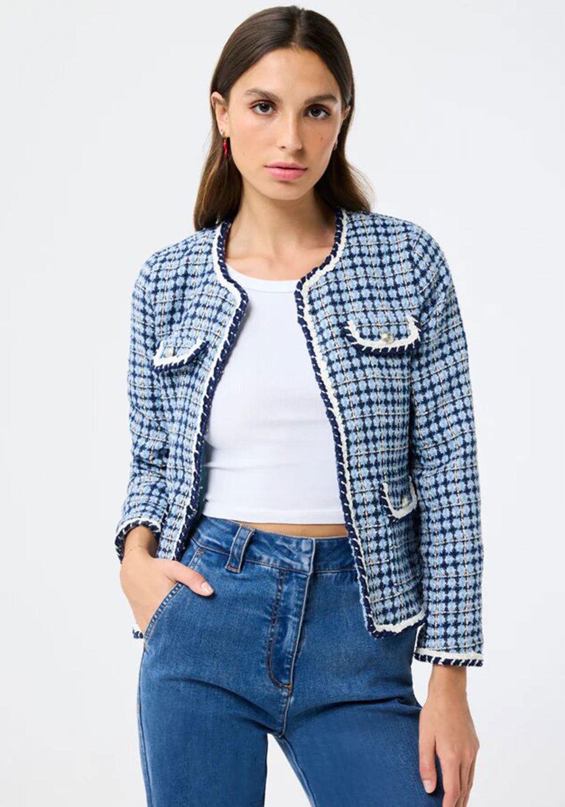 Leo & Ugo Jackie Tweed Jacket, Blue