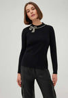 Leo & Ugo Embellished Bow Jumper, Black