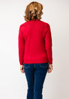 Leo & Ugo High Neck Embellished Bow Detail Jumper, Red