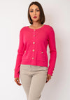 Leo & Ugo Embellished Button-Down Cardigan, Fuchsia