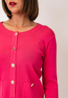 Leo & Ugo Embellished Button-Down Cardigan, Fuchsia