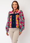 Leo & Ugo Floral Print and Denim Detail Jacket, Multi-Coloured