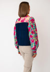 Leo & Ugo Floral Print and Denim Detail Jacket, Multi-Coloured