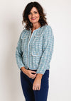Leo & Ugo Short Open Tweed Jacket, Blue