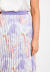 Leo & Ugo Print Pleated Midi Skirt, Lilac
