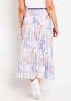 Leo & Ugo Print Pleated Midi Skirt, Lilac