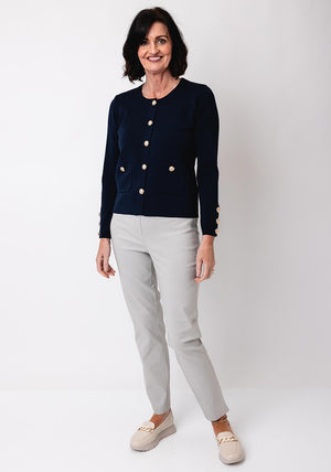 Leo & Ugo Knit Buttoned Cardigan, Navy