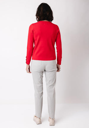 Leo & Ugo Knit Buttoned Cardigan, Red