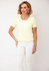 Leo & Ugo Knit Floral T-Shirt and Jacket Twinset, Yellow
