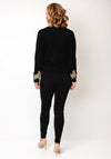 Leo & Ugo Woven Gold Detail Cardigan, Black