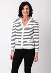 Leo & Ugo Striped Buttoned Cardigan, White and Black