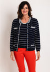 Leo & Ugo Pearl Button Striped Twin Set, navy