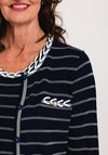 Leo & Ugo Pearl Button Striped Twin Set, navy