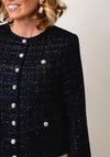 Leo & Ugo Textured Structured Jacket, Navy