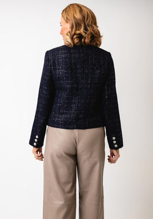 Leo & Ugo Textured Structured Jacket, Navy