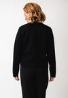 Leo & Ugo Ruffle High Neck Cardigan, Black