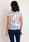 Leo & Ugo Multi Print Embellished Top, White
