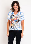 Leo & Ugo Rhinestone Print Top, White
