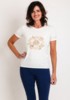 Leo & Ugo Seashell Embellished Print Top, Off White